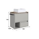 Ver imagem 3 de Gabinete Banheiro com Cuba 1 Porta 1 Gaveta Toalheiro 60cm Suspenso Multimóveis Crpro-BAL016 Mel/
