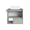 Ver imagem 7 de Gabinete Banheiro com Cuba 1 Porta 1 Gaveta Toalheiro 60cm Suspenso Multimóveis Crpro-BAL016 Mel/