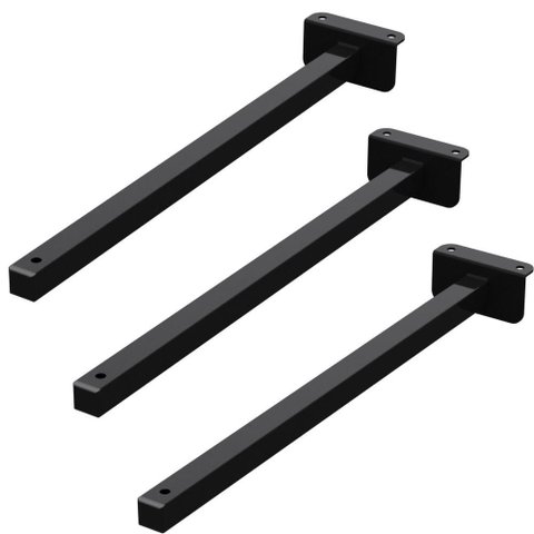 03 Suportes Refletor Fachada Banner Braço 50cm 03 Cj - Preto