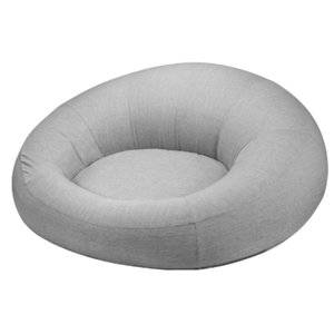 Puff Inflável Área Externa Outdoor Like Rivatti Capa Linho Cinza C/ Proteção Uv Capa Interna Pvc