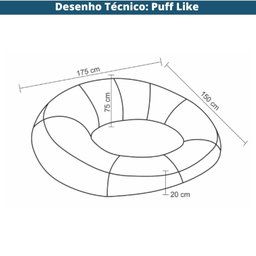 Puff Inflável Área Externa Outdoor Like Rivatti Capa Linho Cinza C/ Proteção Uv Capa Interna Pvc - 5
