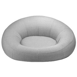 Puff Inflável Área Externa Outdoor Like Rivatti Capa Linho Cinza C/ Proteção Uv Capa Interna Pvc - 2