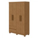 Ver imagem 2 de Guarda-roupa Solteiro Zeus 4 Portas 2 Gavetas 59602.58 Amêndoa Clean - Móveis Lopas