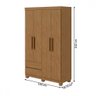 Guarda-roupa Solteiro Zeus 4 Portas 2 Gavetas 59602.58 Amêndoa Clean - Móveis Lopas - 4