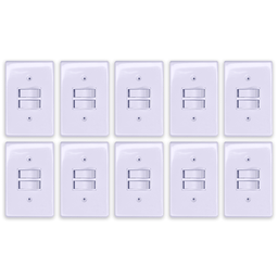 Kit 10 Interruptor 2 Teclas Paralelo 6a 250v Ilumi Cor:branco - 1