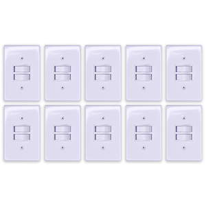 Kit 10 Interruptor 2 Teclas Paralelo 6a 250v Ilumi Cor:branco