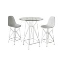 Ver imagem 1 de Jogo Mesa Bistrô Eames Branca 60Cm 2 Banquetas Branca Base Ferro Branco - Cor: Branco