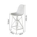 Ver imagem 3 de Jogo Mesa Bistrô Eames Branca 60Cm 2 Banquetas Branca Base Ferro Branco - Cor: Branco