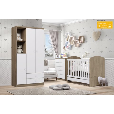 Dormitório Infantil Bala de Menta Rustico/branco - Henn