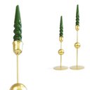 Ver imagem 5 de 02 Castiçais Natalinos Haste com Esfera Decorativa em Metal