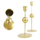 Ver imagem 4 de 02 Castiçais Natalinos Haste com Esfera Decorativa em Metal