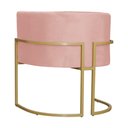 Ver imagem 3 de Poltrona Decorativa Estofada Base de Ferro Sala Luana Veludo Rosa Nude - LM DECOR
