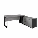 Ver imagem 2 de Mesa em L para Escritório Mesa Dinâmica Industrial 1,50m 3 Gavetas MDP 150cm Cinza Sagrado com