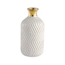 Ver imagem 2 de Mini Vaso Decorativo Cerâmica Ranhuras 18cm X 9cm Mart:branco