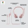 Headset H390 Usb Logitech Rosa - 6