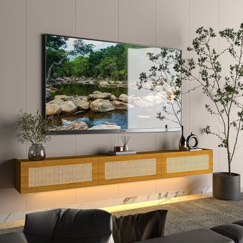 Rack Suspenso Aparador Nicho Sala Native 217 Naturale - Gelius