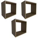 Ver imagem 3 de Conjunto 3 Nichos para Quarto Infantil Bege/Carvalho Mel