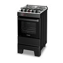Ver imagem 3 de Fogão a Gás Esmaltec Mesa Inox Tampa de Vidro Forno 50l Ideal Top Preto 4 Bocas Bivolt