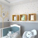 Ver imagem 1 de Conjunto 3 Nichos para Quarto Infantil Amarelo