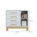 Ver imagem 3 de Cômoda P/ Roupas Quarto Infantil Bebê 4 Gavetas 1 Porta Q Encanto Slim 4355 Qmovi Cinza - Qmovi