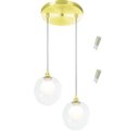 Ver imagem 1 de Pendente Duplo Harmony Bolinha Dourado + Lampada G9 6000k