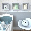 Ver imagem 7 de Conjunto 3 Nichos para Quarto Infantil Cinza/Cristal