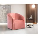 Ver imagem 2 de Cadeira Veludo Salmão Via Encanto Afrodite Luxo Liso Rosa