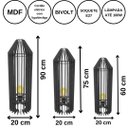 Ver imagem 3 de Luminária de Chão MDF PENEDO:Preto/Kit com 3 - 90x20cm, 75x20cm e 60x20cm