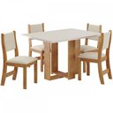 Ver imagem 2 de Mesa de Jantar 4 Lugares Juliete Mel/Blonde/Nude - Viero Móveis