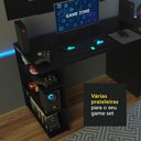 Ver imagem 7 de Mesa para Computador Gamer Madesa 9409 e Painel para TV até 58 Polegadas Preto Cor:Preto