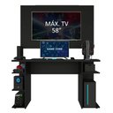 Ver imagem 4 de Mesa para Computador Gamer Madesa 9409 e Painel para TV até 58 Polegadas Preto Cor:Preto