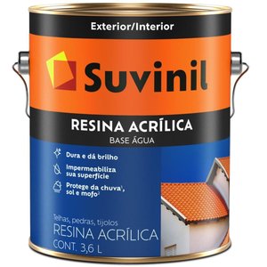 Resina Acrílica a Base D' Água 3,6 Litros Incolor - 50217509 - Suvinil Resina Base Dagua 3,6l Incolo