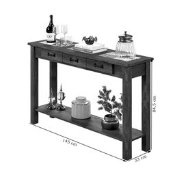 Aparador Rústico para Sala de Estar 150cm W01 Tampo com Cerâmica Madeira Maciça Imbuia Clique Chique - 4