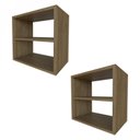 Ver imagem 3 de Conjunto 2 Nichos Prateleira para Quarto Infantil Bege/Carvalho Mel