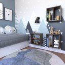 Ver imagem 7 de Conjunto 2 Nichos Prateleira para Quarto Infantil Bege/Carvalho Mel
