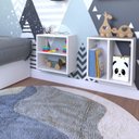 Ver imagem 1 de Conjunto 2 Nichos Prateleira para Quarto Infantil Branco