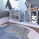 Ver imagem 1 de Conjunto 2 Nichos Prateleira para Quarto Infantil Cinza/Cristal