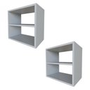 Ver imagem 3 de Conjunto 2 Nichos Prateleira para Quarto Infantil Cinza/Cristal