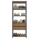 Ver mais imagens de Guarda-roupa Closet Modulado Valencia 2 Gavetas 4 Prateleiras 70 Cm Madesa Rustic/preto