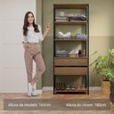 Ver imagem 5 de Guarda-roupa Closet Modulado Valencia 2 Gavetas 4 Prateleiras 70 Cm Madesa Rustic/preto