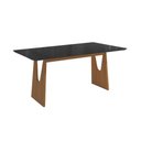 Ver imagem 1 de Mesa Multiuso Cozinha Mila Premium Madeira Maciça c/ Tampo Madeirado c/ Vidro 160x90cm Carvalho/