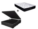 Ver imagem 1 de Cama Box Baú Casal Conforto Suede Cinza + Colchão Casal Conforto Espuma D33 Com EPS 14x138x188