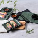 Ver imagem 4 de 24 Travessas Cerâmica Verde Prato Juta Greenery Sushi 27x16cm Restaurantes Porto Brasil