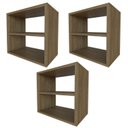Ver imagem 3 de Conjunto 3 Nichos Prateleira para Quarto Infantil Bege/Carvalho Mel