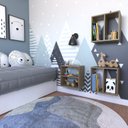 Ver imagem 1 de Conjunto 3 Nichos Prateleira para Quarto Infantil Bege/Carvalho Mel