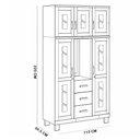 Ver imagem 6 de Guarda Roupa Solteiro com Espelho 5 Portas Aplique 3 Gavetas Madeira Maciça Lorie F06 Castanho -