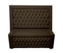 Ver imagem 1 de Kit Cabeceira de Cama Box e Calçadeira Baú Retro Capitonê Botão Encapados Queen 160 Cm Suede Marrom