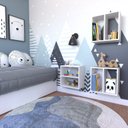 Ver imagem 1 de Conjunto 3 Nichos Prateleira para Quarto Infantil Branco