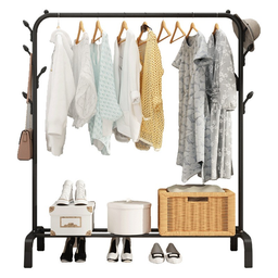 Arara de Aluminio para Pendurar Roupas com Suporte Laterais - 1