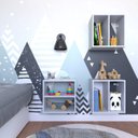 Ver imagem 7 de Conjunto 3 Nichos Prateleira para Quarto Infantil Cinza/Cristal